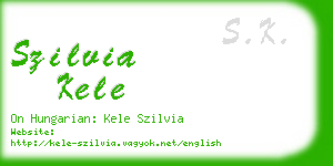 szilvia kele business card